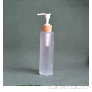 En gros Gel 150ml bouteille en verre de 100ml avec pompe de pulvérisateur de lotion en bois de bambou sur mesure emballage cosmétique